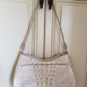 Brahmin cream colored croc embossed bag